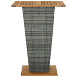 NNEVL Bar Table Grey 80x80x110 cm Poly Rattan and Solid Acacia Wood