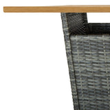 NNEVL Bar Table Grey 80x80x110 cm Poly Rattan and Solid Acacia Wood