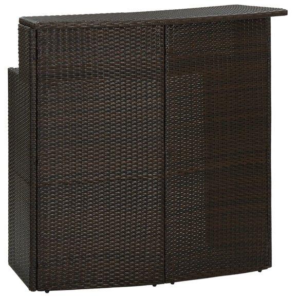 NNEVL Garden Bar Table Brown 120x55x110 cm Poly Rattan