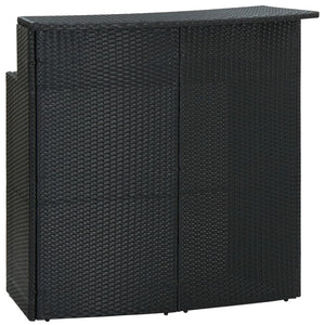 NNEVL Garden Bar Table Black 120x55x110 cm Poly Rattan