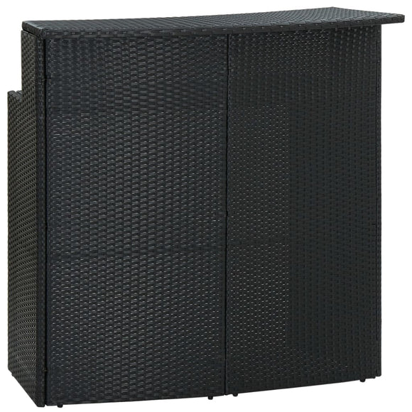 NNEVL Garden Bar Table Black 120x55x110 cm Poly Rattan
