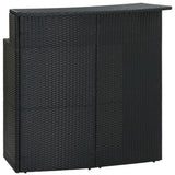 NNEVL Garden Bar Table Black 120x55x110 cm Poly Rattan