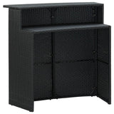 NNEVL Garden Bar Table Black 120x55x110 cm Poly Rattan