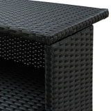 NNEVL Garden Bar Table Black 120x55x110 cm Poly Rattan