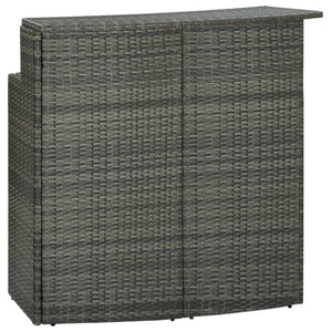 NNEVL Garden Bar Table Grey 120x55x110 cm Poly Rattan