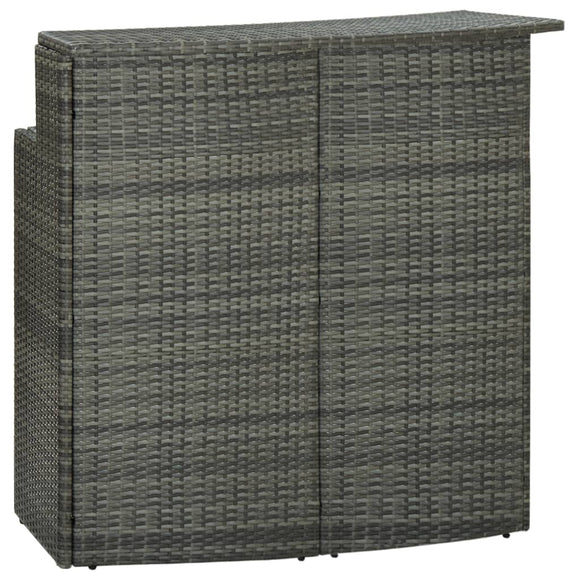 NNEVL Garden Bar Table Grey 120x55x110 cm Poly Rattan