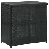 NNEVL 3 Piece Bar Set Poly Rattan Black