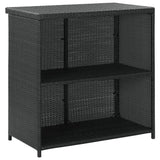 NNEVL 3 Piece Bar Set Poly Rattan Black