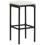 NNEVL 3 Piece Bar Set Poly Rattan Black