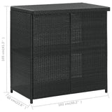 NNEVL 3 Piece Bar Set Poly Rattan Black
