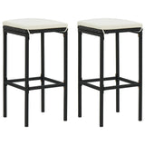 NNEVL 3 Piece Bar Set Poly Rattan Black