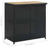 NNEVL 3 Piece Bar Set Poly Rattan Black