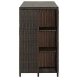 NNEVL Bar Table with Storage Rack Brown 120x60x110 cm Poly Rattan