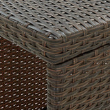 NNEVL Bar Table with Storage Rack Brown 120x60x110 cm Poly Rattan