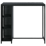 NNEVL Bar Table with Storage Rack Black 120x60x110 cm Poly Rattan
