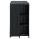 NNEVL Bar Table with Storage Rack Black 120x60x110 cm Poly Rattan