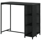 NNEVL Bar Table with Storage Rack Black 120x60x110 cm Poly Rattan