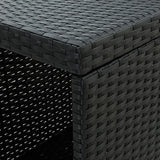 NNEVL Bar Table with Storage Rack Black 120x60x110 cm Poly Rattan