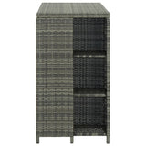 NNEVL Bar Table with Storage Rack Grey 120x60x110 cm Poly Rattan
