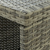 NNEVL Bar Table with Storage Rack Grey 120x60x110 cm Poly Rattan