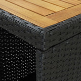 NNEVL Bar Table with Storage Rack Black 120x60x110 cm Poly Rattan