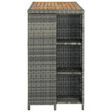 NNEVL Bar Table with Storage Rack Grey 120x60x110 cm Poly Rattan
