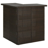 NNEVL Corner Bar Table Brown 100x50x105 cm Poly Rattan