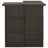 NNEVL Corner Bar Table Brown 100x50x105 cm Poly Rattan