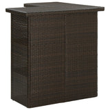 NNEVL Corner Bar Table Brown 100x50x105 cm Poly Rattan