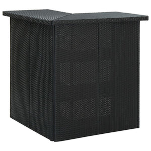 NNEVL Corner Bar Table Black 100x50x105 cm Poly Rattan