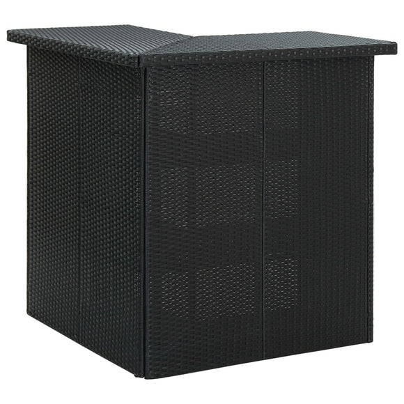 NNEVL Corner Bar Table Black 100x50x105 cm Poly Rattan