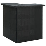 NNEVL Corner Bar Table Black 100x50x105 cm Poly Rattan