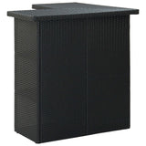 NNEVL Corner Bar Table Black 100x50x105 cm Poly Rattan