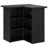 NNEVL Corner Bar Table Black 100x50x105 cm Poly Rattan