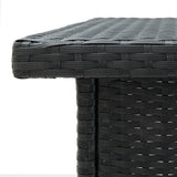 NNEVL Corner Bar Table Black 100x50x105 cm Poly Rattan