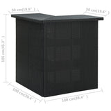 NNEVL Corner Bar Table Black 100x50x105 cm Poly Rattan