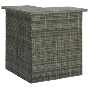 NNEVL Corner Bar Table Grey 100x50x105 cm Poly Rattan
