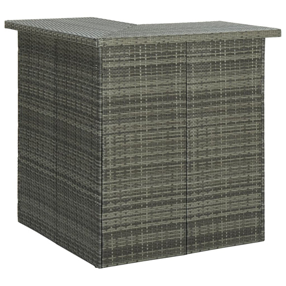 NNEVL Corner Bar Table Grey 100x50x105 cm Poly Rattan