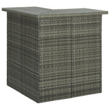 NNEVL Corner Bar Table Grey 100x50x105 cm Poly Rattan