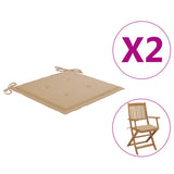 NNEVL Garden Chair Cushions 2 pcs Beige 40x40x3 cm Fabric