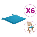 NNEVL Garden Chair Cushions 6 pcs Blue 40x40x3 cm Fabric