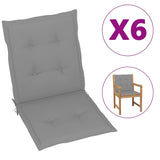 NNEVL Garden Chair Cushions 6 pcs Grey 100x50x3 cm
