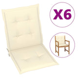 NNEVL Garden Chair Cushions 6 pcs Cream 100x50x3 cm