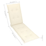 NNEVL Deck Chair Cushion Cream (75+105)x50x3 cm