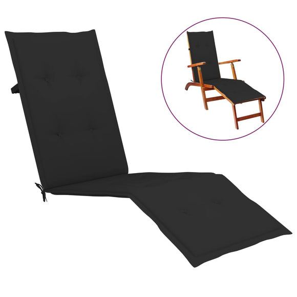 NNEVL Deck Chair Cushion Black (75+105)x50x3 cm
