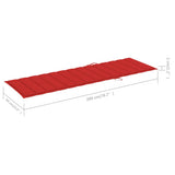 NNEVL Sun Lounger Cushion Red 200x60x3 cm Fabric