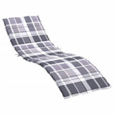 NNEVL Sun Lounger Cushion Grey Check Pattern 200x60x3cm Oxford Fabric