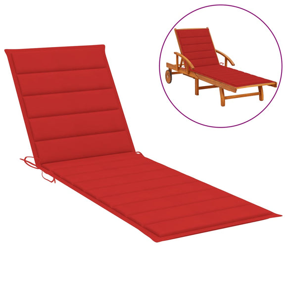 NNEVL Sun Lounger Cushion Red 200x70x3 cm Fabric
