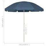 NNEVL Beach Umbrella Blue 240 cm