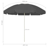 NNEVL Beach Umbrella Anthracite 240 cm